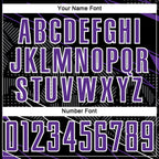Custom Black Purple-White Lines Sports Sublimation Soccer Uniform Jersey