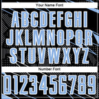 Custom Black Light Blue-White Lines Sports Sublimation Soccer Uniform Jersey