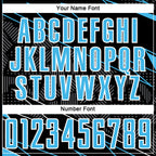 Custom Black Sky Blue-White Lines Sports Sublimation Soccer Uniform Jersey