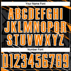 Custom Black Bay Orange-White Lines Sports Sublimation Soccer Uniform Jersey