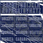 Custom Navy White Lines Sports Sublimation Soccer Uniform Jersey