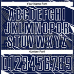 Custom Navy White Lines Sports Sublimation Soccer Uniform Jersey