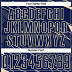 Custom Navy Cream Lines Sports Sublimation Soccer Uniform Jersey