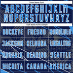 Custom Navy Powder Blue-White Lines Sports Sublimation Soccer Uniform Jersey