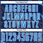 Custom Navy Powder Blue-White Lines Sports Sublimation Soccer Uniform Jersey