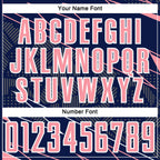 Custom Navy Medium Pink-White Lines Sports Sublimation Soccer Uniform Jersey