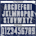 Custom Navy Gray-White Lines Sports Sublimation Soccer Uniform Jersey