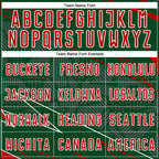 Custom Green Red-White Lines Sports Sublimation Soccer Uniform Jersey