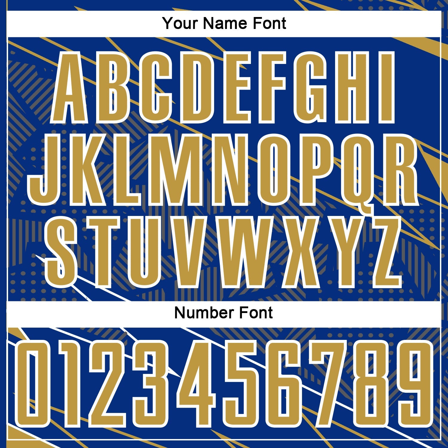 Custom Royal Old Gold-White Lines Sports Sublimation Soccer Uniform Jersey