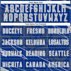 Custom Royal Gray-White Lines Sports Sublimation Soccer Uniform Jersey