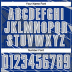 Custom Royal Gray-White Lines Sports Sublimation Soccer Uniform Jersey