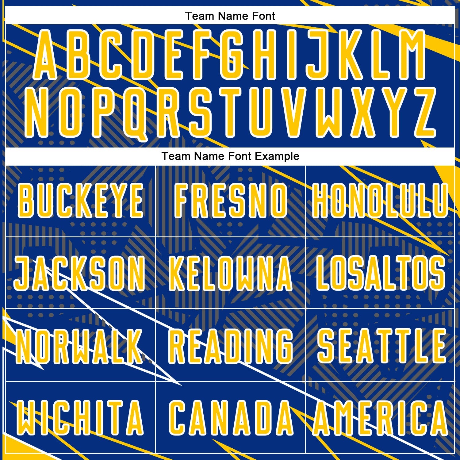 Custom Royal Yellow-White Lines Sports Sublimation Soccer Uniform Jersey