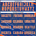 Custom Royal Orange-White Lines Sports Sublimation Soccer Uniform Jersey