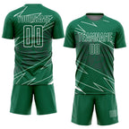 Custom Kelly Green White Lines Sports Sublimation Soccer Uniform Jersey