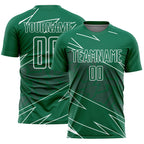 Custom Kelly Green White Lines Sports Sublimation Soccer Uniform Jersey