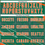 Custom Kelly Green Orange-White Lines Sports Sublimation Soccer Uniform Jersey