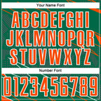 Custom Kelly Green Orange-White Lines Sports Sublimation Soccer Uniform Jersey