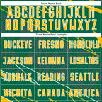 Custom Kelly Green Gold-White Lines Sports Sublimation Soccer Uniform Jersey