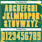 Custom Kelly Green Gold-White Lines Sports Sublimation Soccer Uniform Jersey