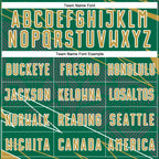 Custom Kelly Green Old Gold-White Lines Sports Sublimation Soccer Uniform Jersey