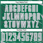 Custom Kelly Green Gray-White Lines Sports Sublimation Soccer Uniform Jersey