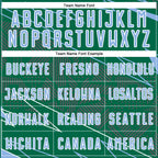 Custom Kelly Green Light Blue-White Lines Sports Sublimation Soccer Uniform Jersey