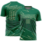 Custom Kelly Green Cream Lines Sports Sublimation Soccer Uniform Jersey
