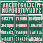 Custom Kelly Green Medium Pink-White Lines Sports Sublimation Soccer Uniform Jersey