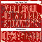 Custom Red Cream Lines Sports Sublimation Soccer Uniform Jersey