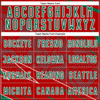 Custom Red Kelly Green-White Lines Sports Sublimation Soccer Uniform Jersey