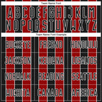 Custom Black Red-White Pinstripe Line Sports Sublimation Soccer Uniform Jersey