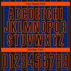 Custom Black Royal-Orange Pinstripe Line Sports Sublimation Soccer Uniform Jersey