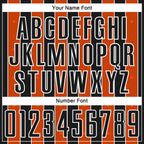 Custom Black Orange-White Pinstripe Line Sports Sublimation Soccer Uniform Jersey