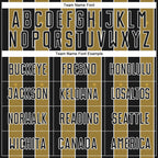 Custom Black Old Gold-White Pinstripe Line Sports Sublimation Soccer Uniform Jersey