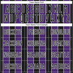 Custom Black Purple-White Pinstripe Line Sports Sublimation Soccer Uniform Jersey