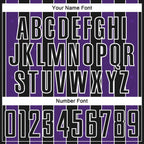 Custom Black Purple-White Pinstripe Line Sports Sublimation Soccer Uniform Jersey