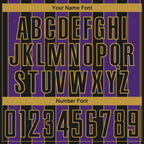 Custom Black Purple-Old Gold Pinstripe Line Sports Sublimation Soccer Uniform Jersey