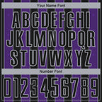 Custom Black Purple-Gray Pinstripe Line Sports Sublimation Soccer Uniform Jersey