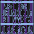 Custom Black Purple-Light Blue Pinstripe Line Sports Sublimation Soccer Uniform Jersey