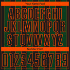 Custom Black Green-Orange Pinstripe Line Sports Sublimation Soccer Uniform Jersey