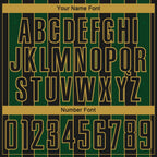 Custom Black Green-Old Gold Pinstripe Line Sports Sublimation Soccer Uniform Jersey