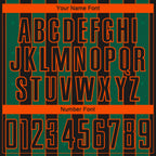 Custom Black Kelly Green-Orange Pinstripe Line Sports Sublimation Soccer Uniform Jersey