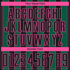 Custom Black Kelly Green-Pink Pinstripe Line Sports Sublimation Soccer Uniform Jersey