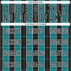 Custom Black Teal-White Pinstripe Line Sports Sublimation Soccer Uniform Jersey