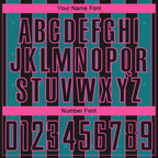 Custom Black Teal-Pink Pinstripe Line Sports Sublimation Soccer Uniform Jersey