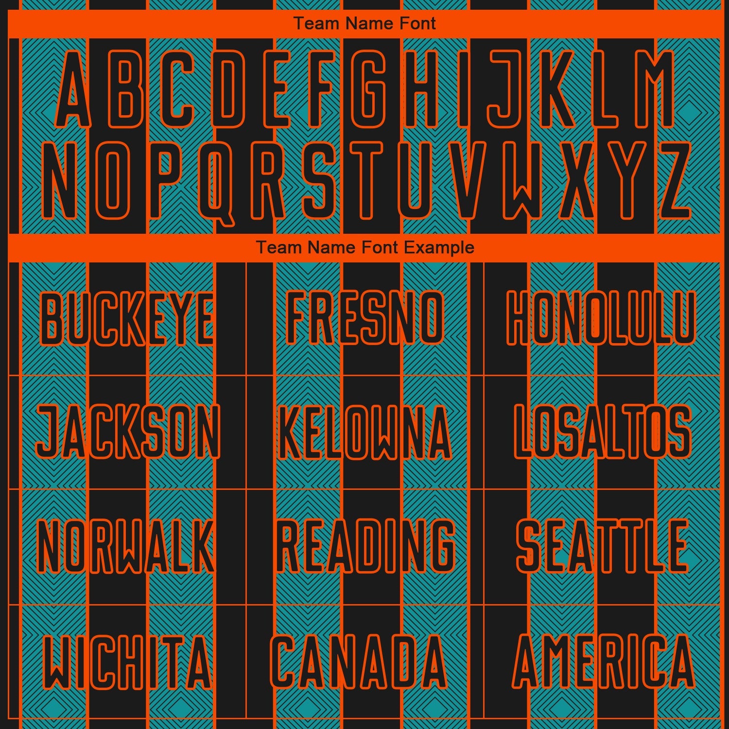 Custom Black Teal-Orange Pinstripe Line Sports Sublimation Soccer Uniform Jersey