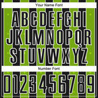 Custom Black Neon Green-White Pinstripe Line Sports Sublimation Soccer Uniform Jersey
