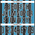 Custom Black Sky Blue-White Pinstripe Line Sports Sublimation Soccer Uniform Jersey