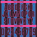 Custom Black Powder Blue-Pink Pinstripe Line Sports Sublimation Soccer Uniform Jersey
