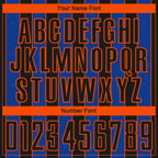 Custom Black Thunder Blue-Orange Pinstripe Line Sports Sublimation Soccer Uniform Jersey